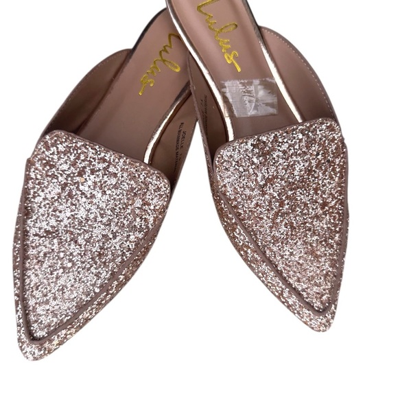 Lulus Shoes - Lulu's Gold Sparkle Flats for Effortless Elegance